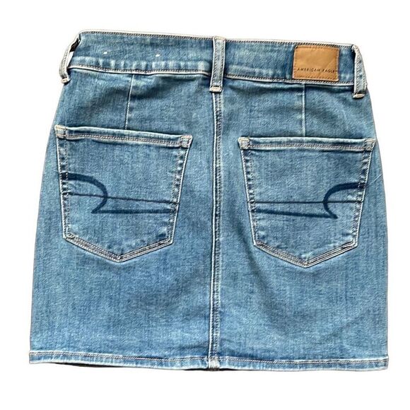 American Eagle Denim Stretch Mini Skirt Size 0 - Picture 2 of 4
